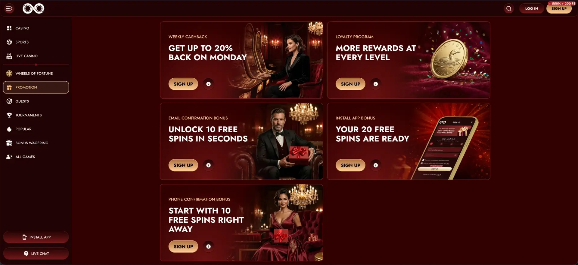 Exclusive Loonie Gold bonuses